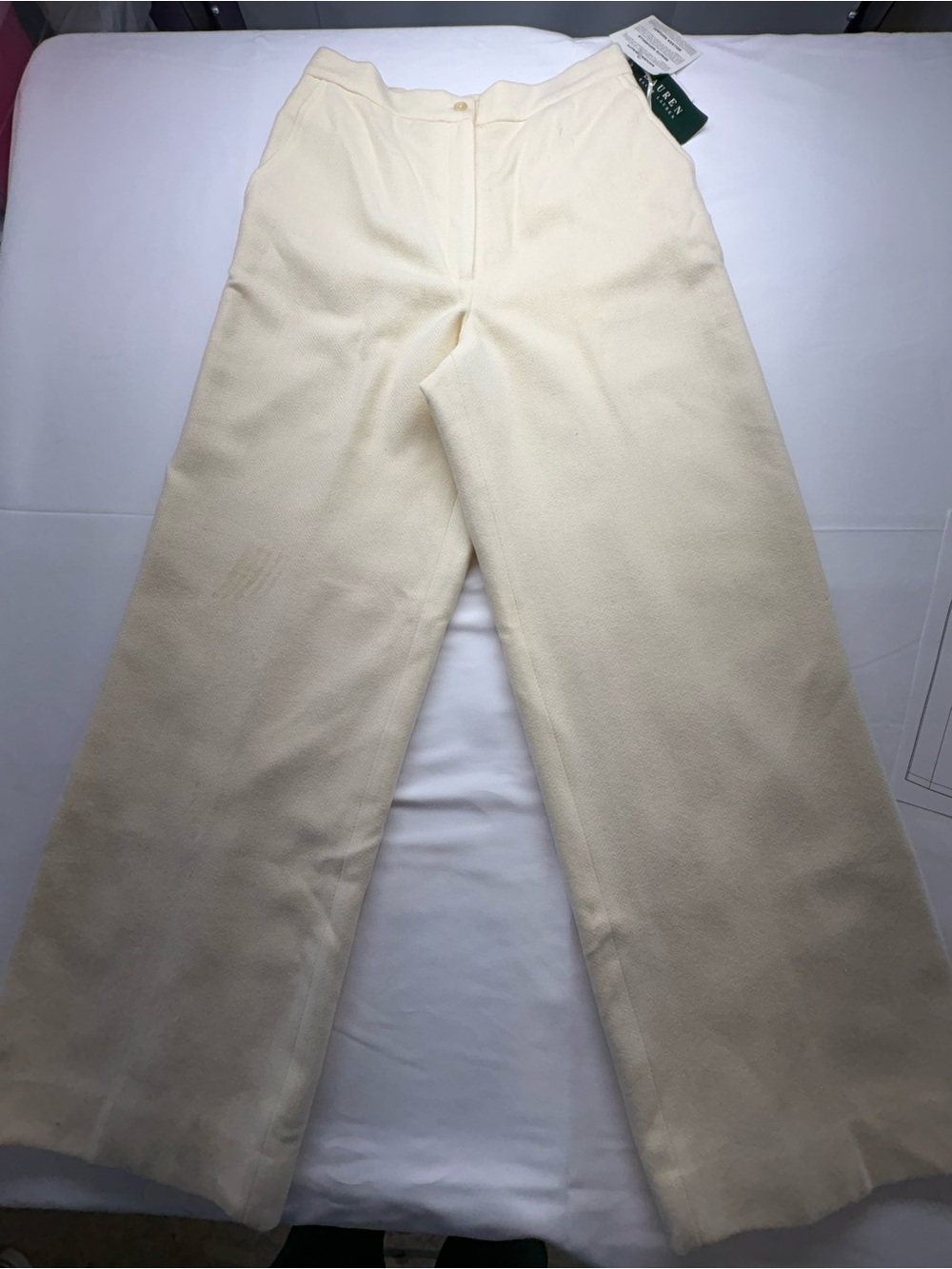 Lauren Ralph Lauren Cream Wide-Leg Trousers